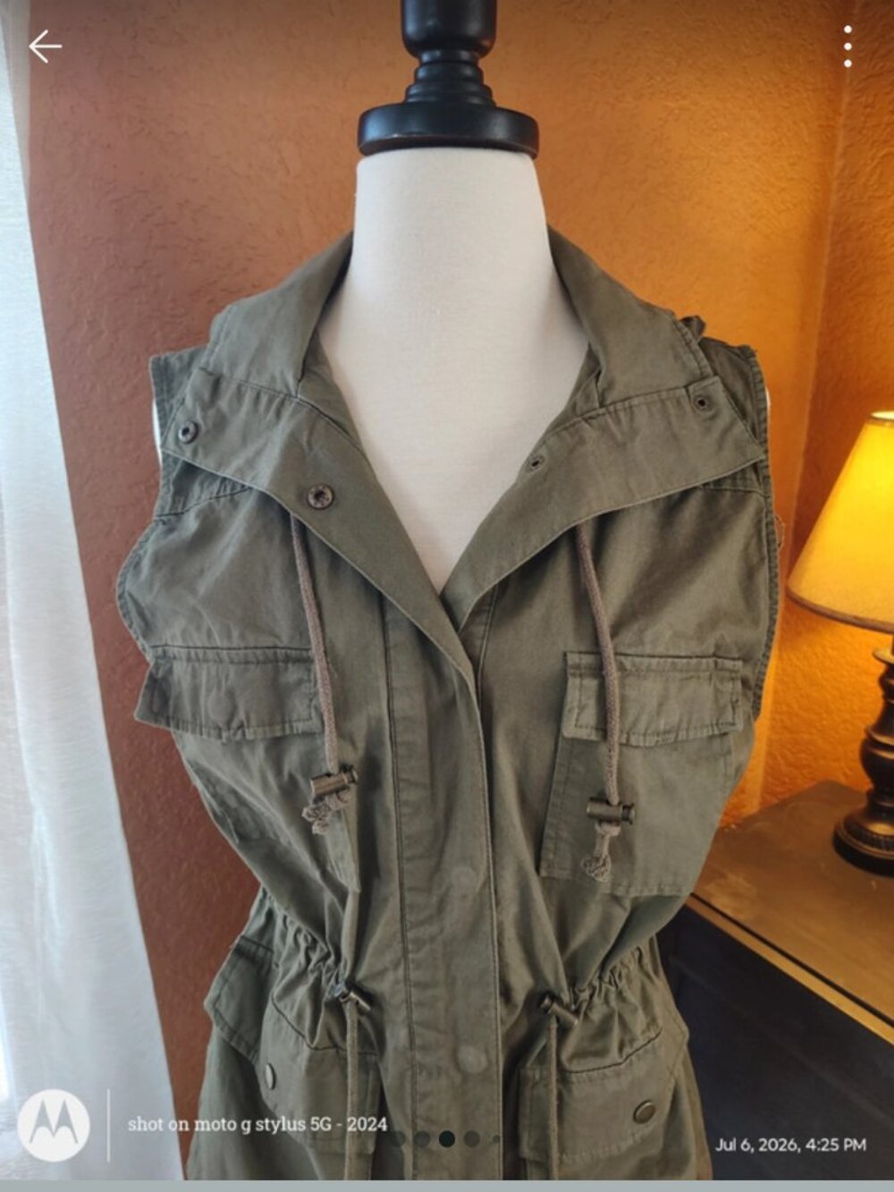 Love Tree 100% cotton khaki vest Size M